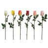 Lot de 48 - Tige artificielle de boutons de rose, 54 cm - blanc rose fuchsia jaune saumon rouge 