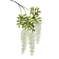 Lot de 12 - Branche suspendue artificielle de glycine, 108 cm - blanc 