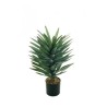 Petite plante artificielle d'agave sisalana en pot, 85 cm - vert gris bordeaux 