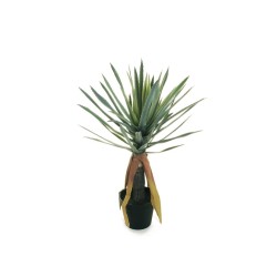 Lot de 2 - Petite plante artificielle d'aloès en pot, 90 cm - vert gris 
