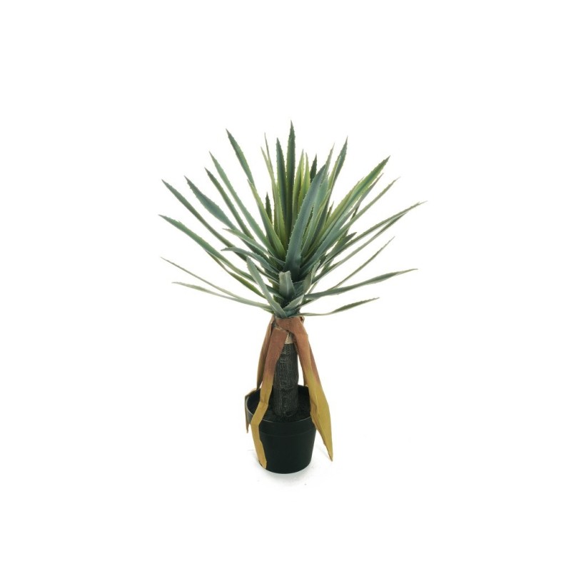 Lot de 2 - Petite plante artificielle d'aloès en pot, 90 cm - vert gris 
