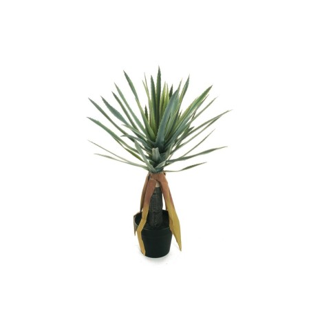 Lot de 2 - Petite plante artificielle d'aloès en pot, 90 cm - vert gris 