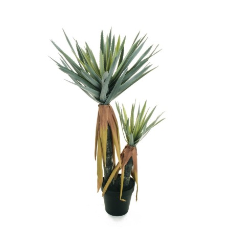 Grande plante artificielle d'aloès en pot, 120 cm - vert gris 