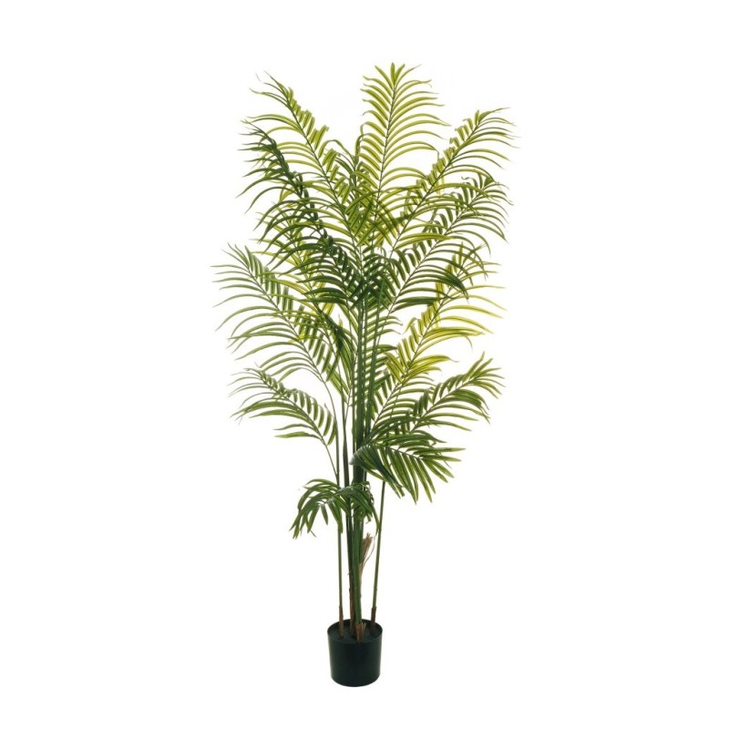 Lot de 2 - Palmier artificiel phoenix toucher réel en pot, 170 cm - vert 