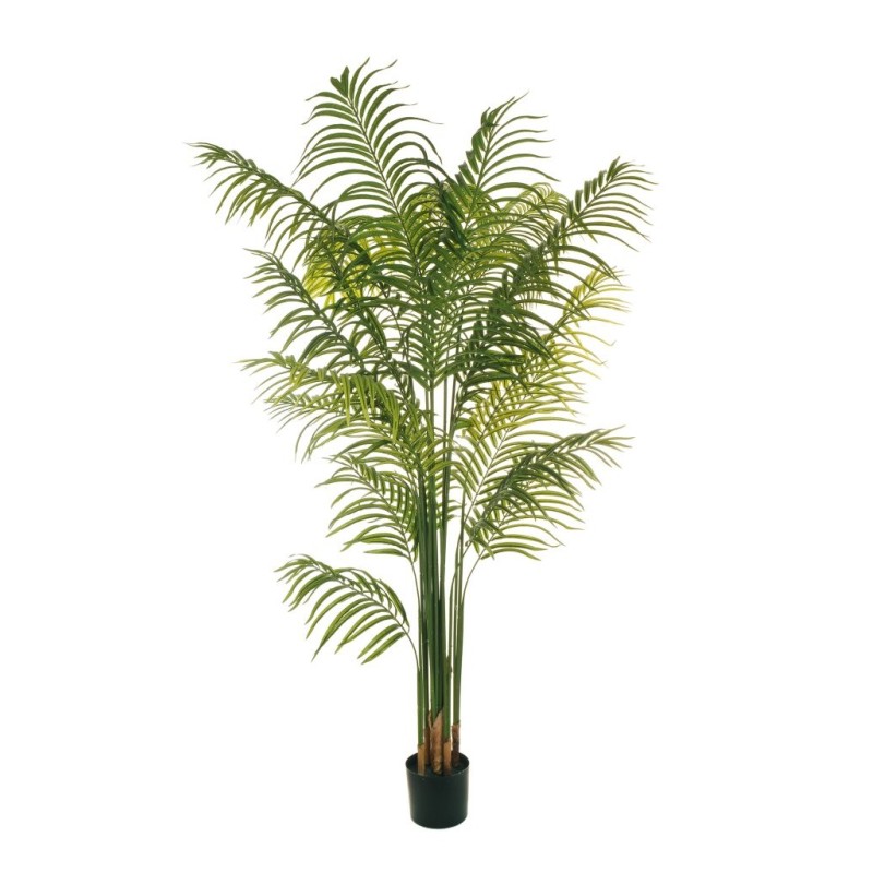 Lot de 2 - Palmier artificiel phoenix toucher réel en pot, 210 cm - vert 