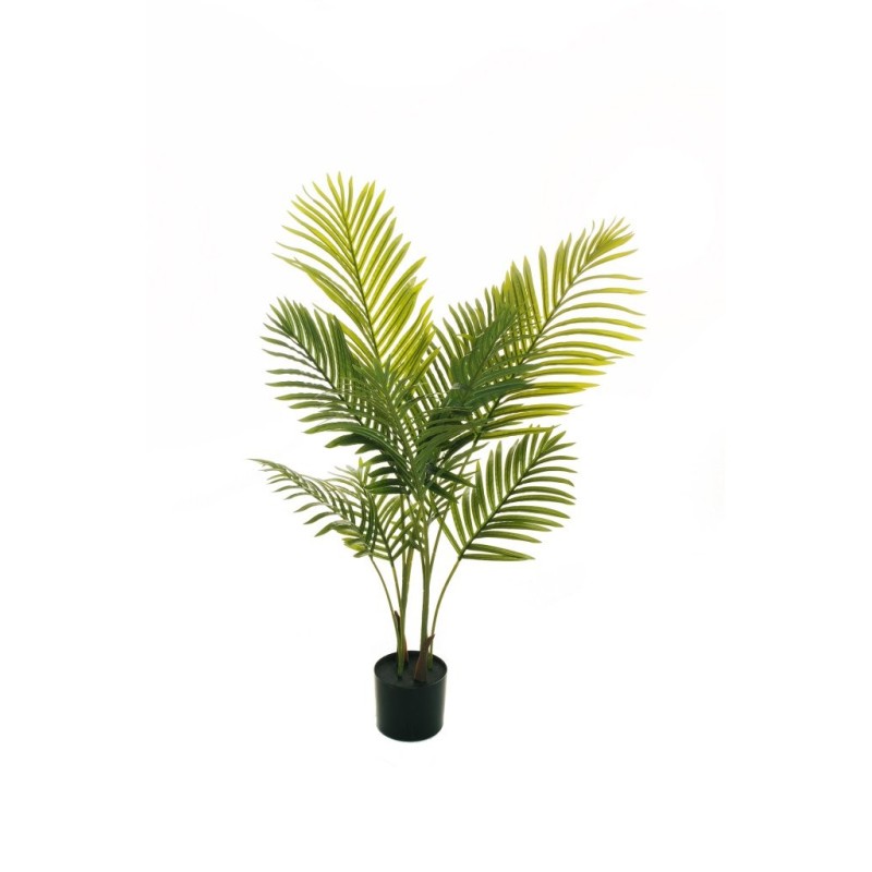 Lot de 4 - Palmier artificiel areca toucher réel en pot, 110 cm - vert 