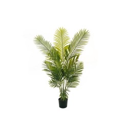 Lot de 4 - Palmier artificiel areca toucher réel en pot, 140 cm - vert 