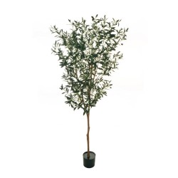 Lot de 4 - Olivier artificiel en pot, 180 cm - vert 