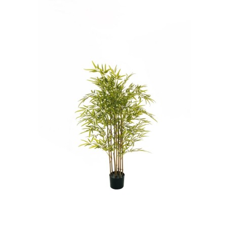 Lot de 4 - Bambou artificiel toucher réel en pot, 120 cm - vert 