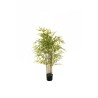 Lot de 4 - Bambou artificiel toucher réel en pot, 120 cm - vert 