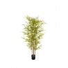 Lot de 4 - Bambou artificiel toucher réel en pot, 150 cm - vert 