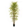 Lot de 2 - Bambou artificiel toucher réel en pot, 210 cm - vert 