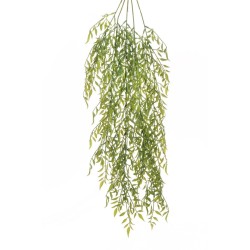 Lot de 12 - Buisson suspendu artificiel de feuilles de poivre X5, 84 cm - vert gris 