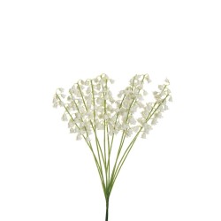 Lot de 24 - Bouquet artificiel de muguet X12, 31 cm - blanc 