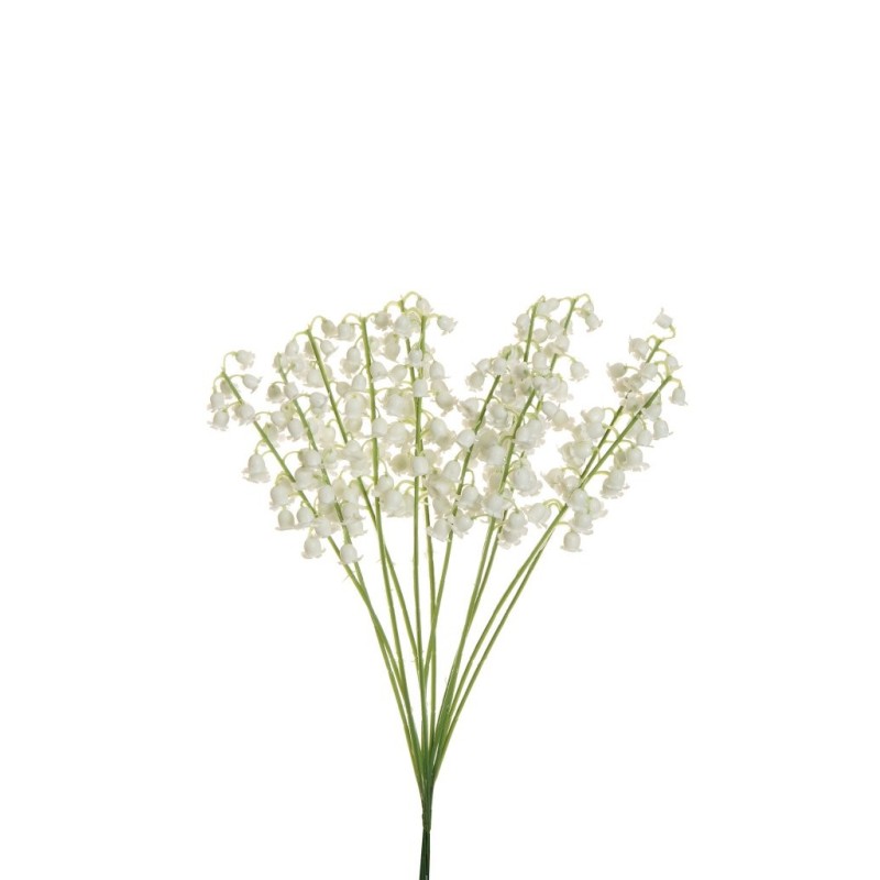 Lot de 24 - Bouquet artificiel de muguet X12, 31 cm - blanc 