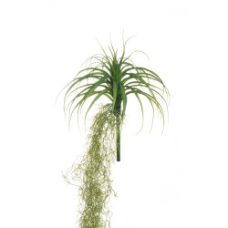 Lot de 8 - Petit buisson artificiel de tillandsia avec racines, 75 cm - vert 