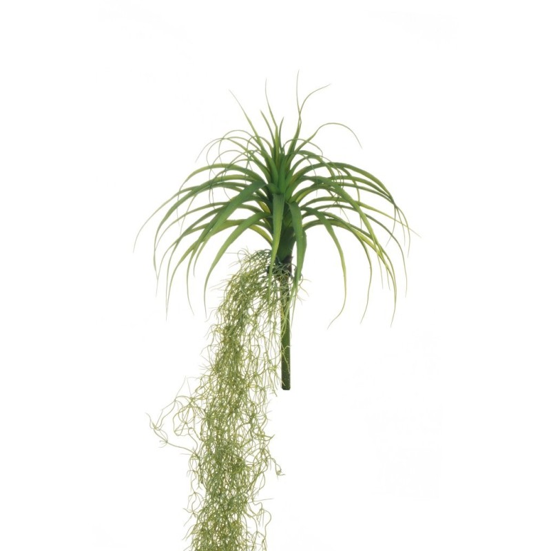 Lot de 8 - Petit buisson artificiel de tillandsia avec racines, 75 cm - vert 