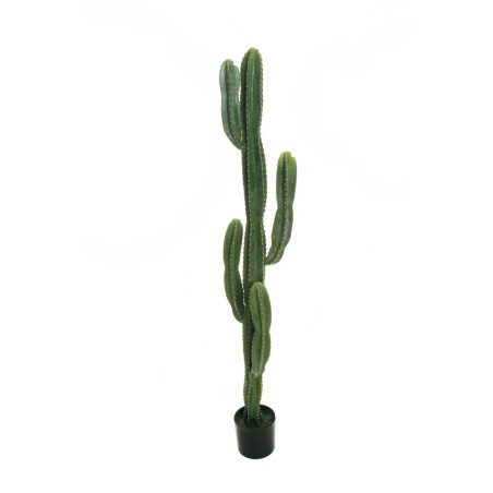 Lot de 2 - Cactus artificiel floqué toucher doux en pot, 153 cm - vert 