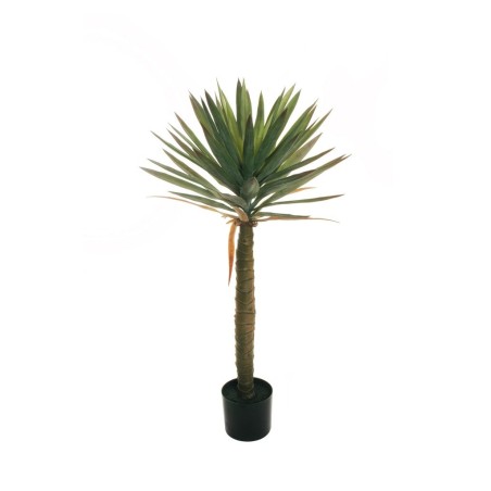 Lot de 2 - Plante artificielle de yucca floqué en pot, 115 cm - vert gris 