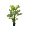 Lot de 2 - Plante artificielle de philodendron selloum toucher réel en pot, 155 cm - vert 