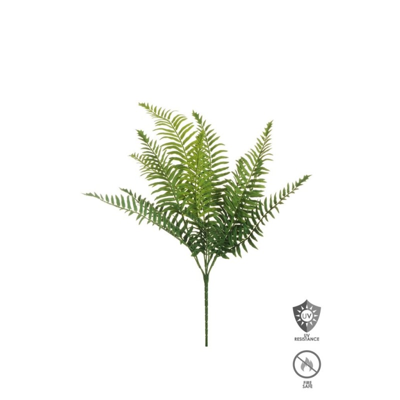 Lot de 16 - Buisson artificiel de fougère anti-UV ignifugé X7, 56 cm - vert 