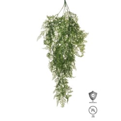 Lot de 48 - Buisson suspendu artificiel de fougère anti-UV ignifugé X5, 80 cm - vert 