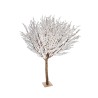 Cerisier artificiel à fleurs sur base bois, 240 cm - blanc 