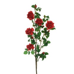 Lot de 6 - Longue branche artificielle d'églantier, 103 cm - rouge 