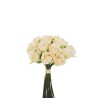 Lot de 12 - Bouquet artificiel de boutons de rose Chloé X15, 26,5 cm - crème pêche 