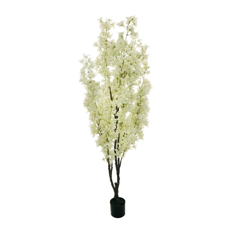 Lot de 2 - Plante artificielle de bougainvillier en pot, 180 cm - blanc 
