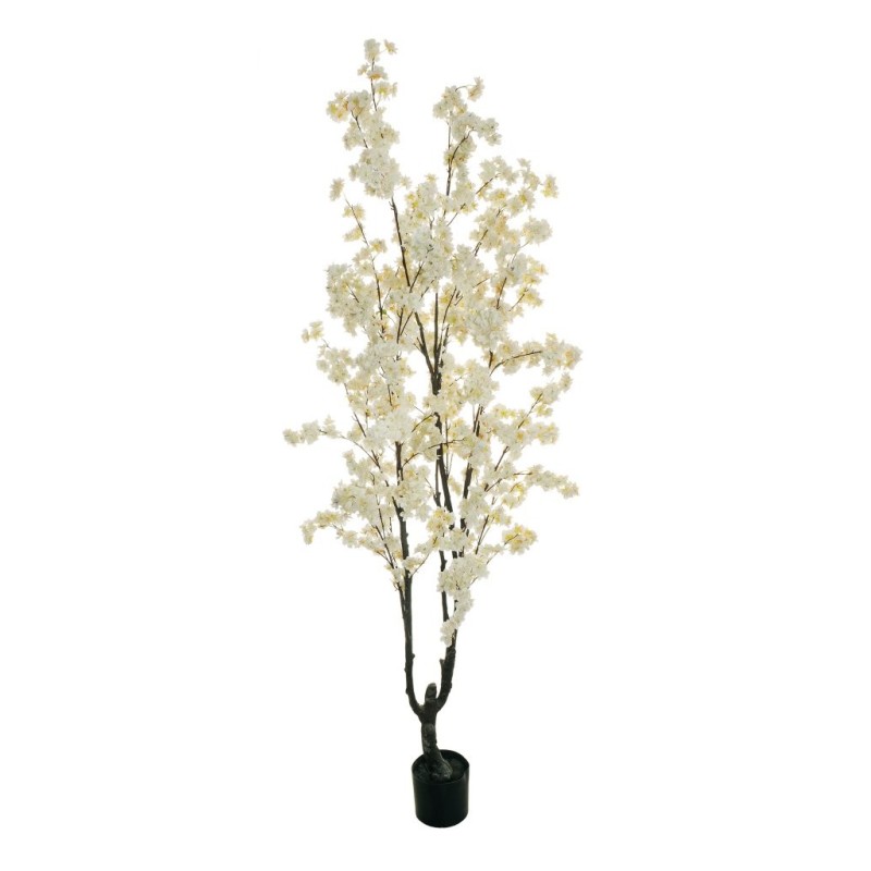 Lot de 2 - Pommier artificiel à fleurs en pot, 200 cm - blanc 
