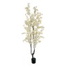 Lot de 2 - Pommier artificiel à fleurs en pot, 200 cm - blanc 
