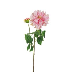 Lot de 12 - Tige artificielle de dahlia X2, 62 cm - rose 