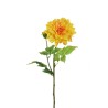 Lot de 12 - Tige artificielle de dahlia X2, 62 cm - jaune orange 