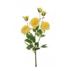 Lot de 24 - Tige artificielle de rose Austin X3, 67 cm - jaune 