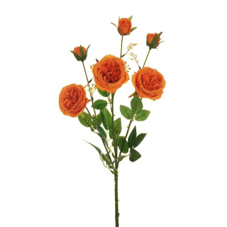 Lot de 24 - Tige artificielle de rose Austin X3, 67 cm - orange 