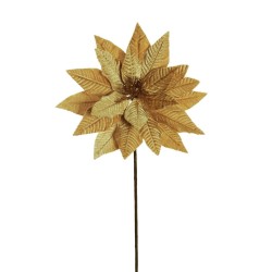Lot de 36 - Poinsettia artificiel velours, 60 cm - champagne 