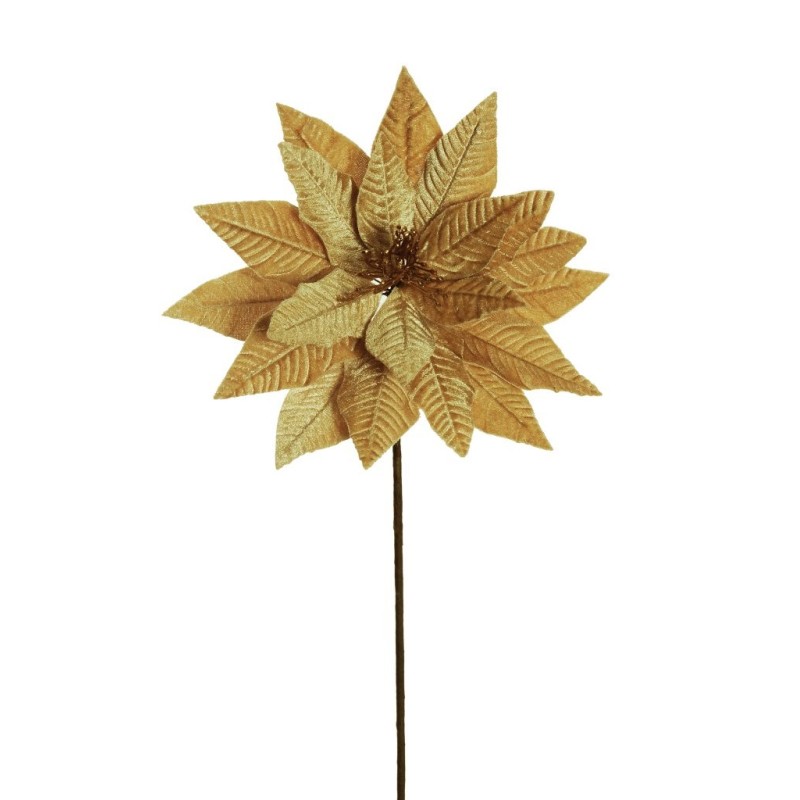 Lot de 36 - Poinsettia artificiel velours, 60 cm - champagne 