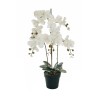 Lot de 4 - Plante géante artificielle d'orchidée phalaenopsis toucher réel en pot, 90 cm - blanc 