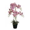 Lot de 4 - Plante géante artificielle d'orchidée phalaenopsis toucher réel en pot, 90 cm - violet lilas 