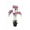 Lot de 6 - Grande plante artificielle d'orchidée phalaenopsis toucher réel en pot, 80 cm - violet lilas 