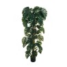 Lot de 2 - Plante artificielle de philodendron monstera toucher réel en pot, 210 cm - vert 