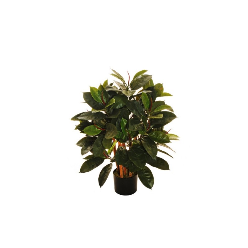 Lot de 2 - Plante artificielle de caoutchoutier en pot, 90 cm - vert 