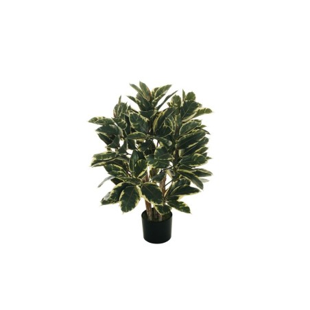 Lot de 2 - Plante artificielle de caoutchoutier en pot, 90 cm - panaché 
