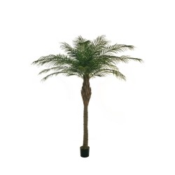 Lot de 2 - Palmier artificiel phoenix en pot, 210 cm - vert 