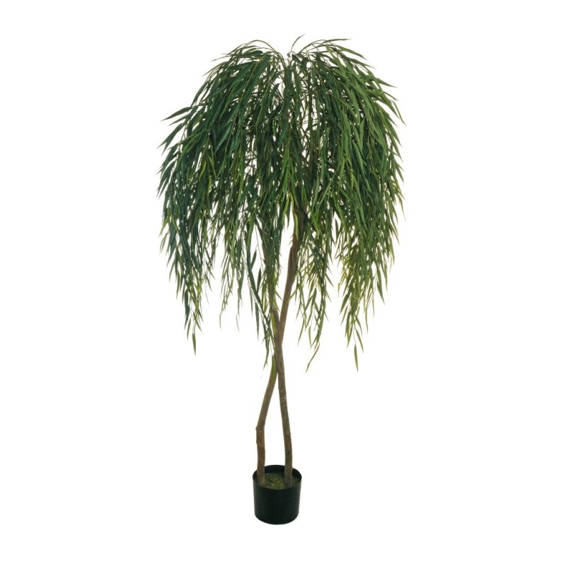 Lot de 2 - Saule artificiel en pot, 210 cm - vert 