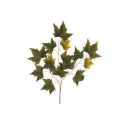 Lot de 360 - Tige artificielle d'érable X3, 68 cm - vert bordeaux automne 