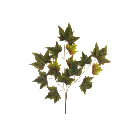 Lot de 360 - Tige artificielle d'érable X3, 68 cm - vert bordeaux automne 