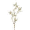 Lot de 12 - Longue branche artificielle d'hibiscus métallisée, 115 cm - crème 