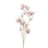 Lot de 12 - Longue branche artificielle d'hibiscus métallisée, 115 cm - rose 